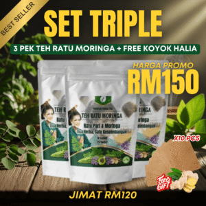 Set Triple 3 Teh Ratu Moringa FREE 10 Koyok Halia Bara